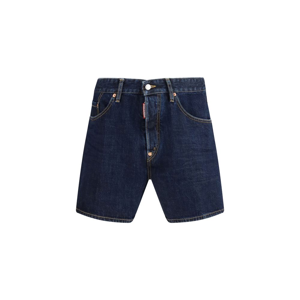 Dsquared² Blaue Baumwoll-Bermudashorts-1