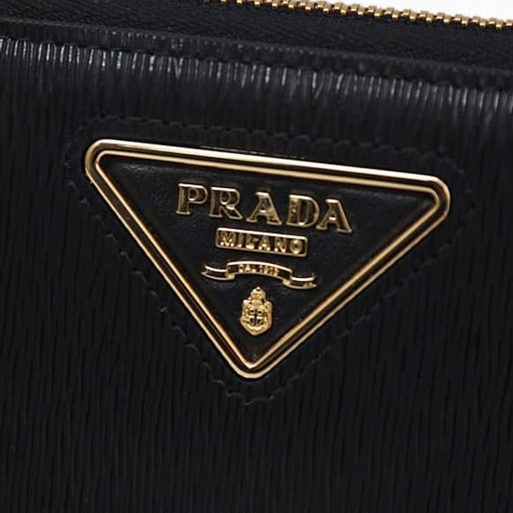 Prada Schwarze Kalbsleder-Geldbörse-4