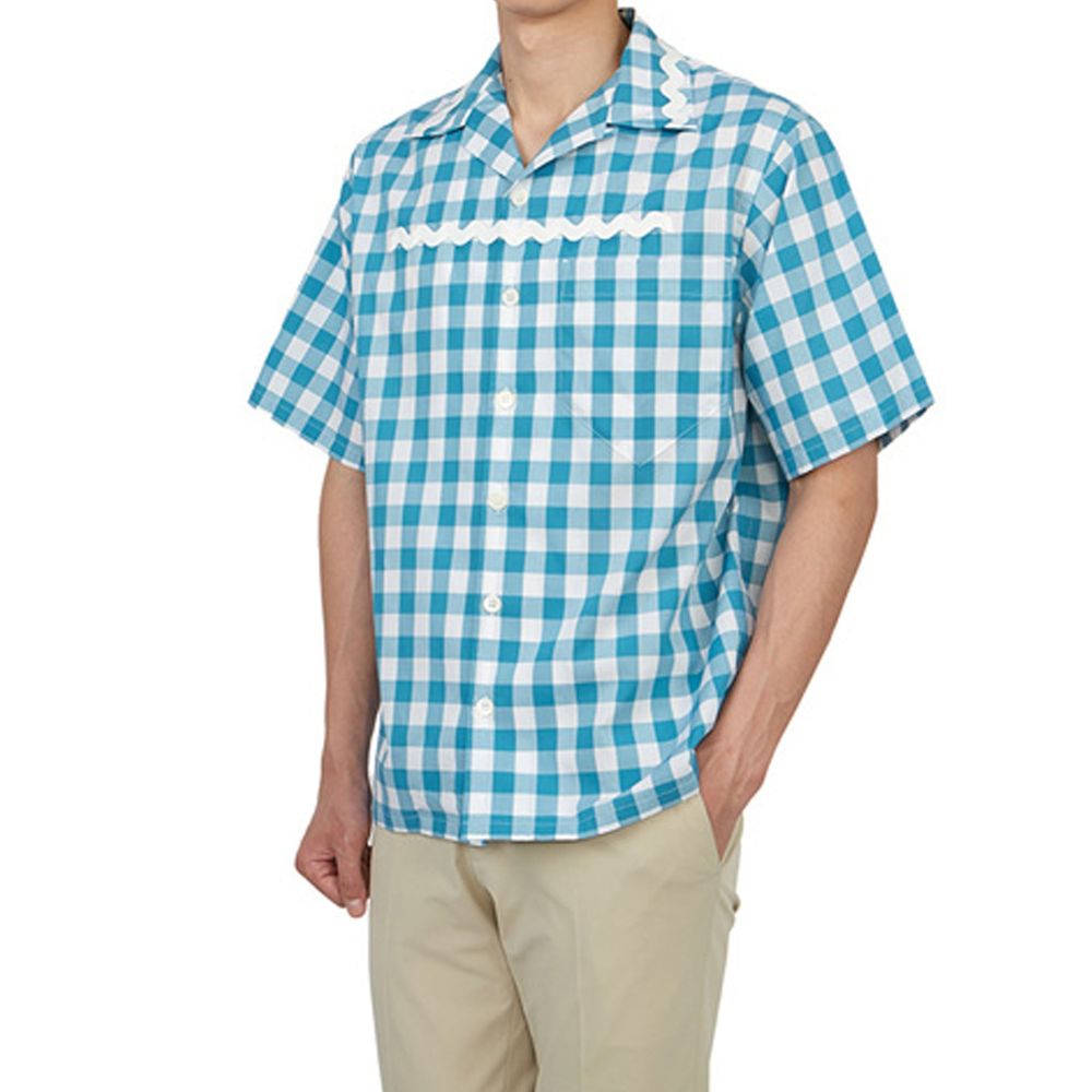Prada Blaues Baumwollhemd mit Muster-2