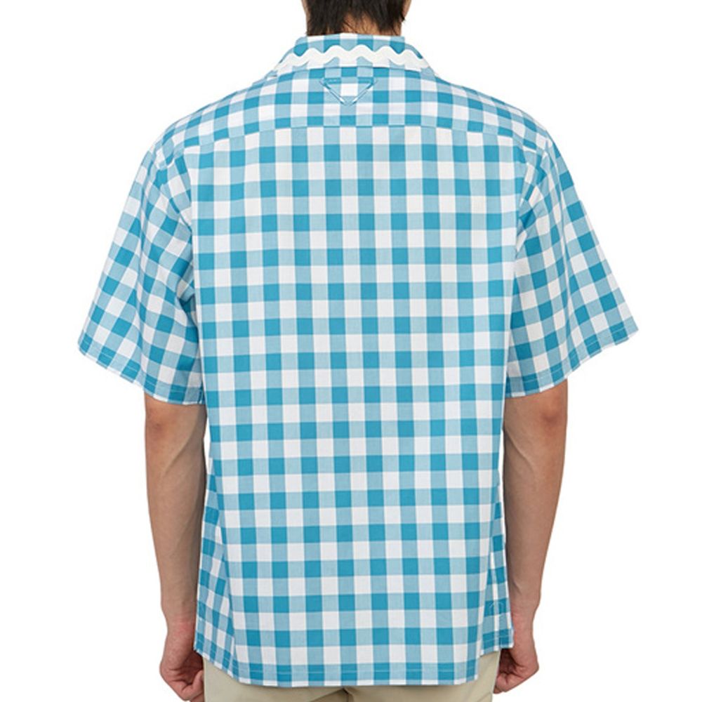 Prada Blaues Baumwollhemd mit Muster-3