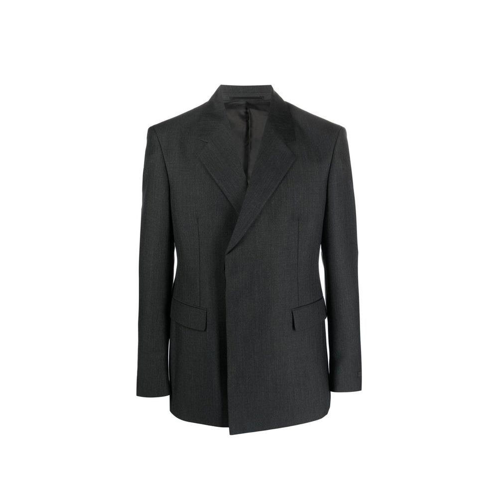 Prada Grauer Wollmantel-1
