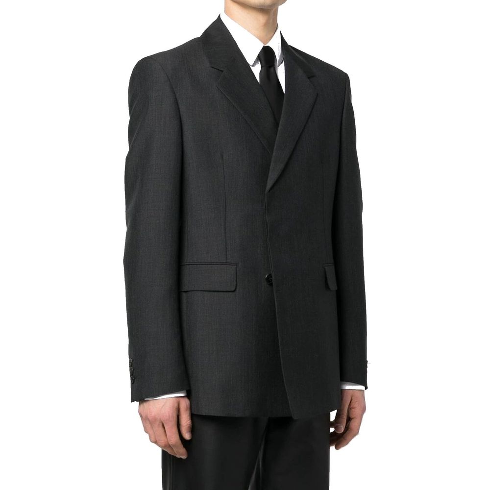 Prada Grauer Wollmantel-2