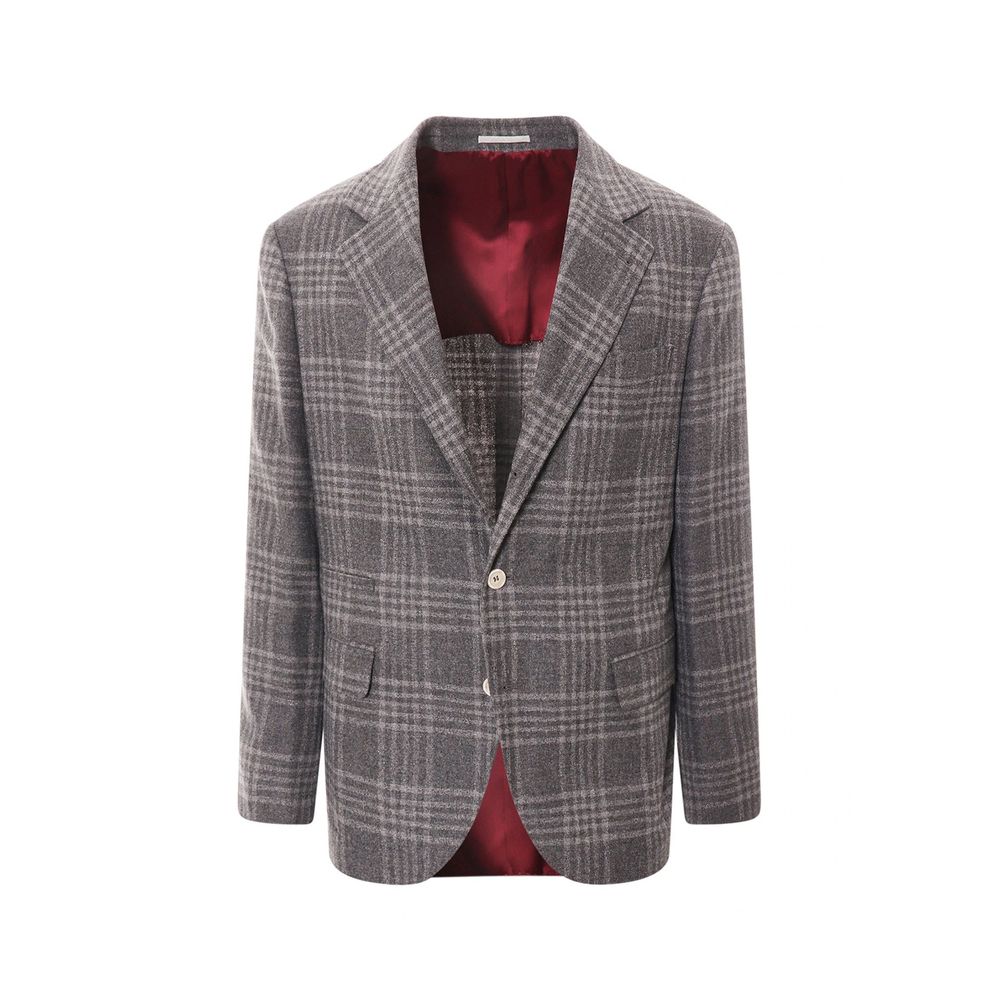 Brunello Cucinelli Grey Cashmere Blazer-1