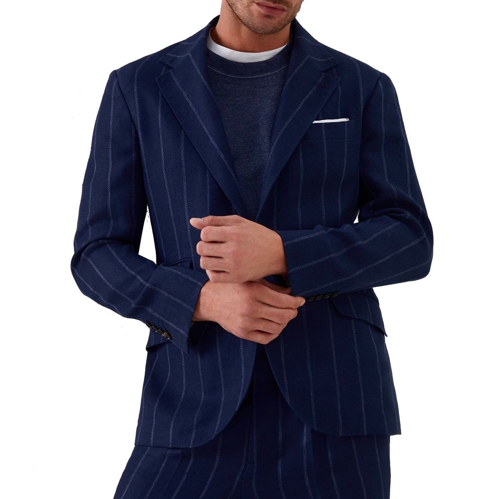 Brunello Cucinelli Blue Pure Virgin Wool Blazer-2