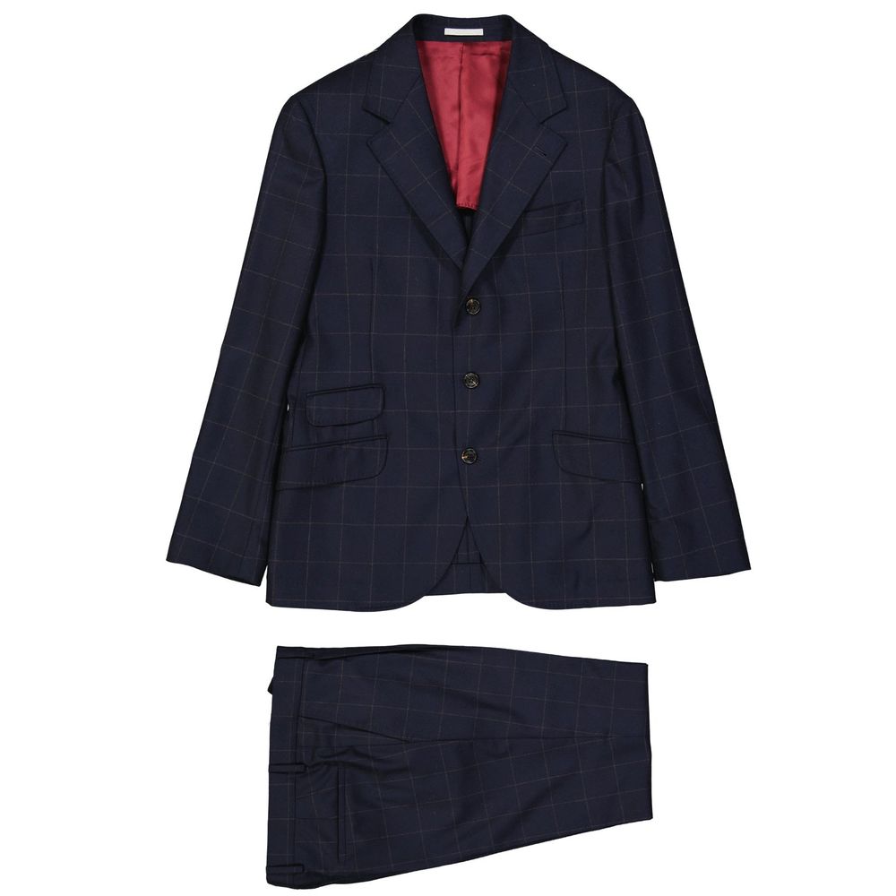 Brunello Cucinelli Blue Wool Two-Piece Suit-1