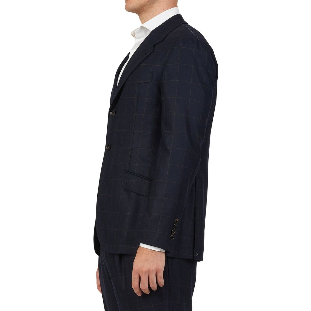 Brunello Cucinelli Blue Wool Two-Piece Suit-3
