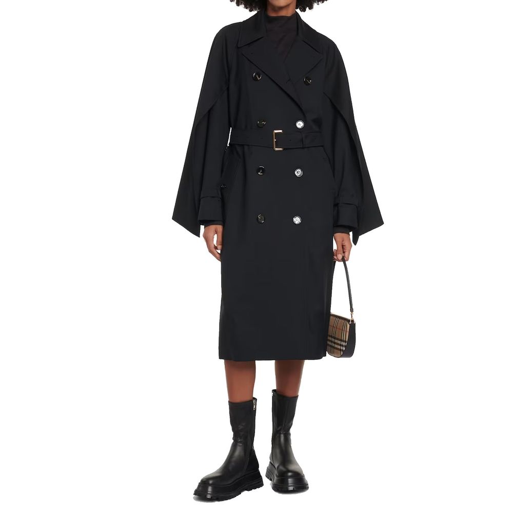 Burberry Schwarzer Polyester-Mantel-2