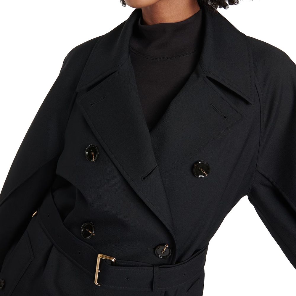 Burberry Schwarzer Polyester-Mantel-4