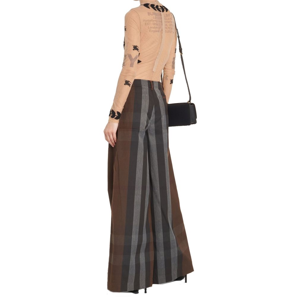 Burberry Brown Cotton Casual Trousers-3