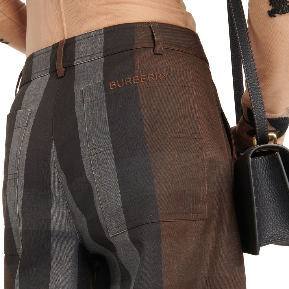 Burberry Brown Cotton Casual Trousers-4