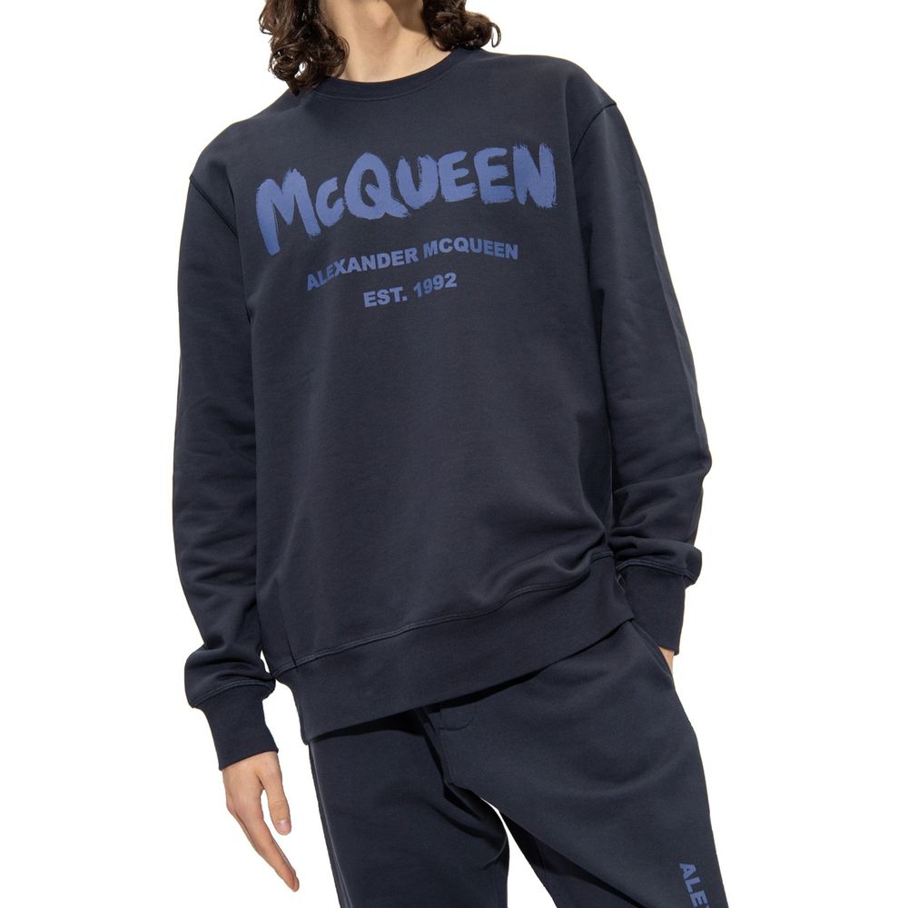 Alexander McQueen Blue Cotton Sweatshirt-2