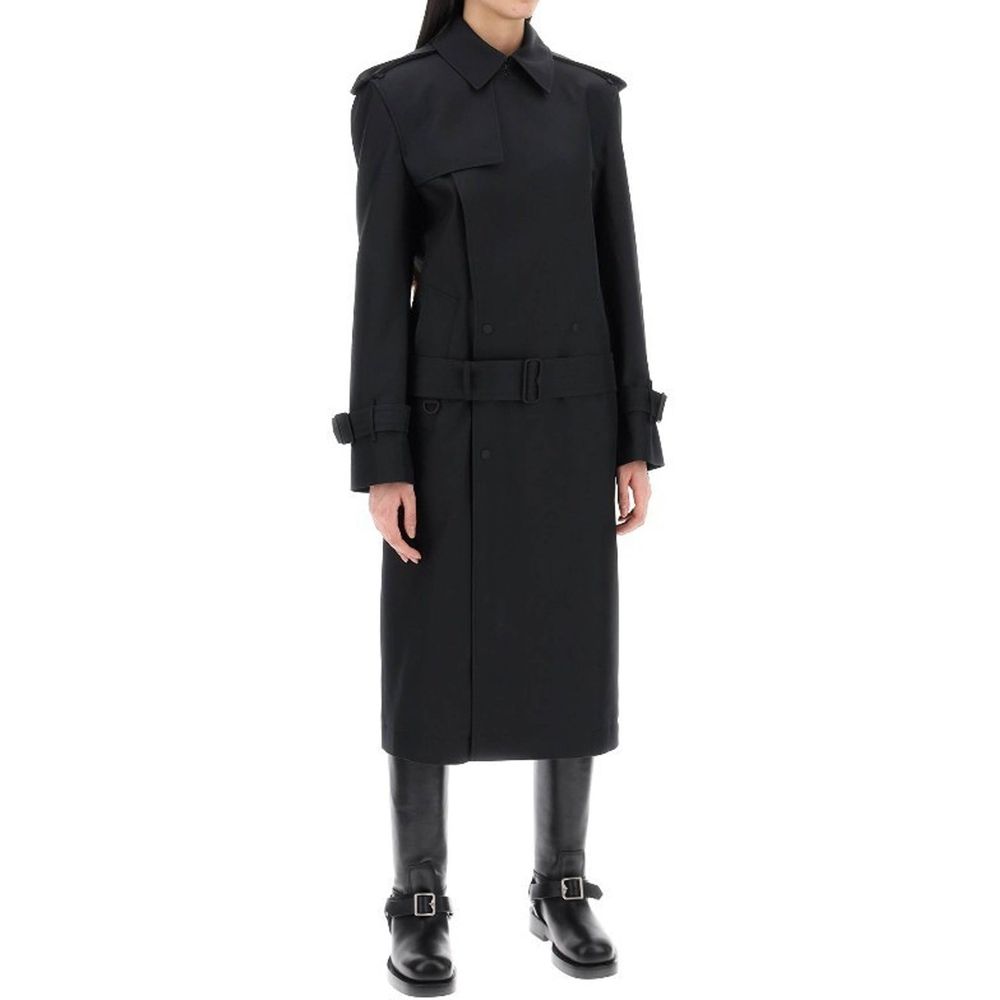 Burberry Schwarzer Polyester-Mantel-2