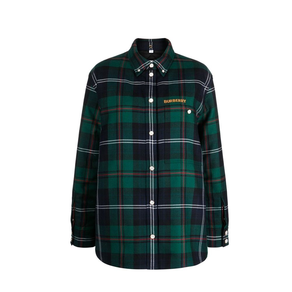 Burberry Two-Tone Wool Pattern Blouse-1