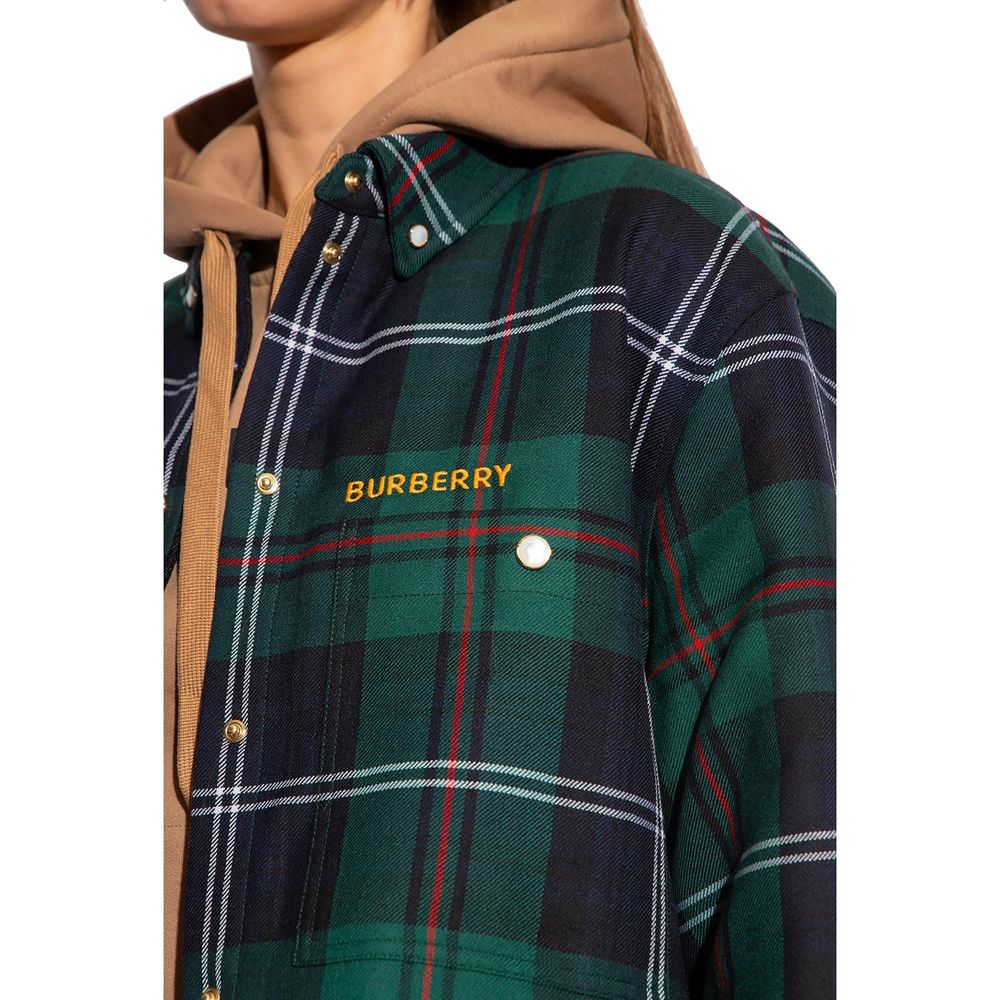 Burberry Two-Tone Wool Pattern Blouse-4