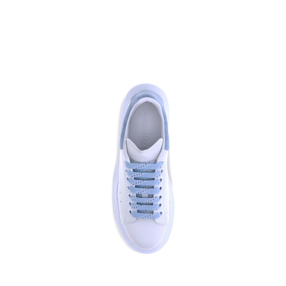 Alexander McQueen Blaue Kalbsleder Bos Taurus Plateau-Sneaker-4
