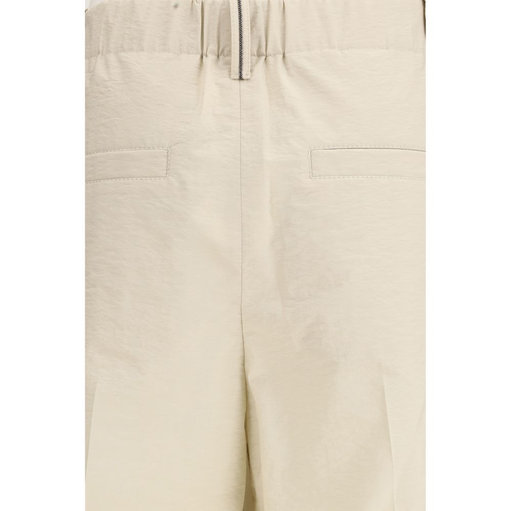 Brunello Cucinelli Beige Cotton Casual Pants-3