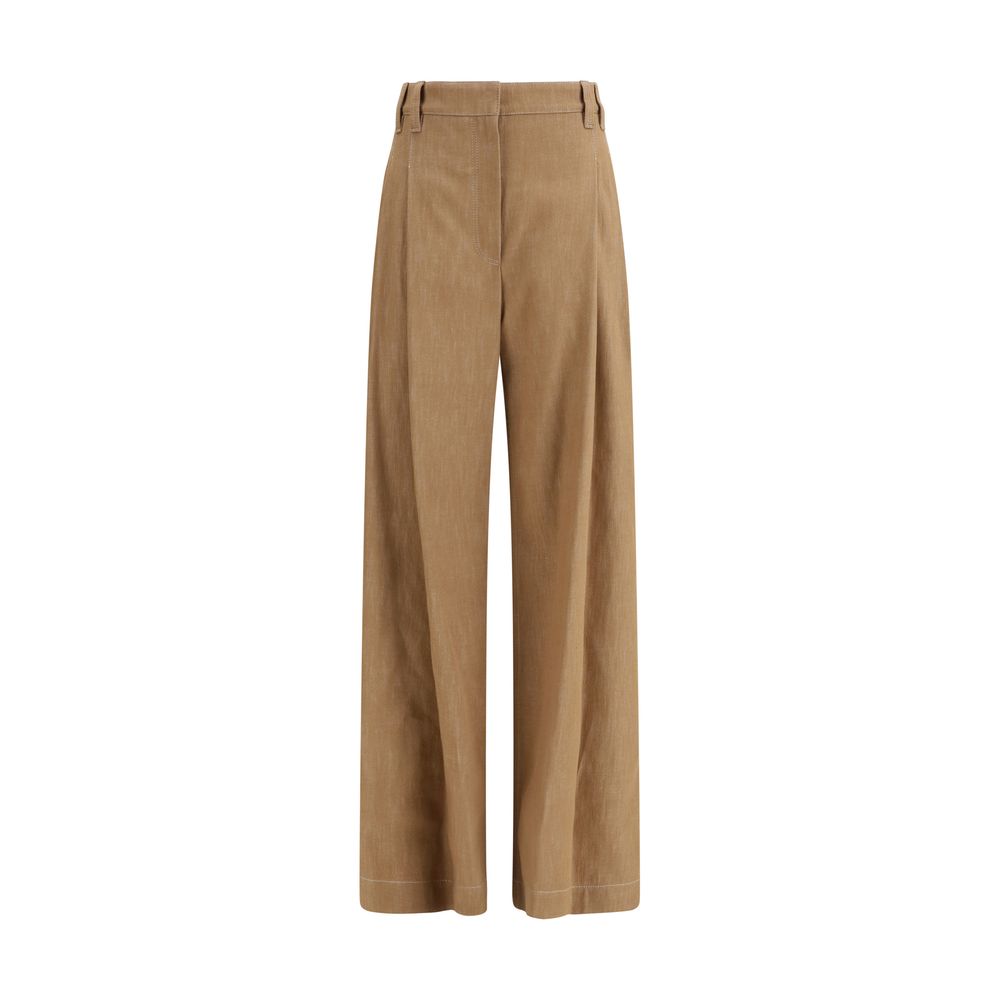 Brunello Cucinelli Brown Cotton Casual Trousers