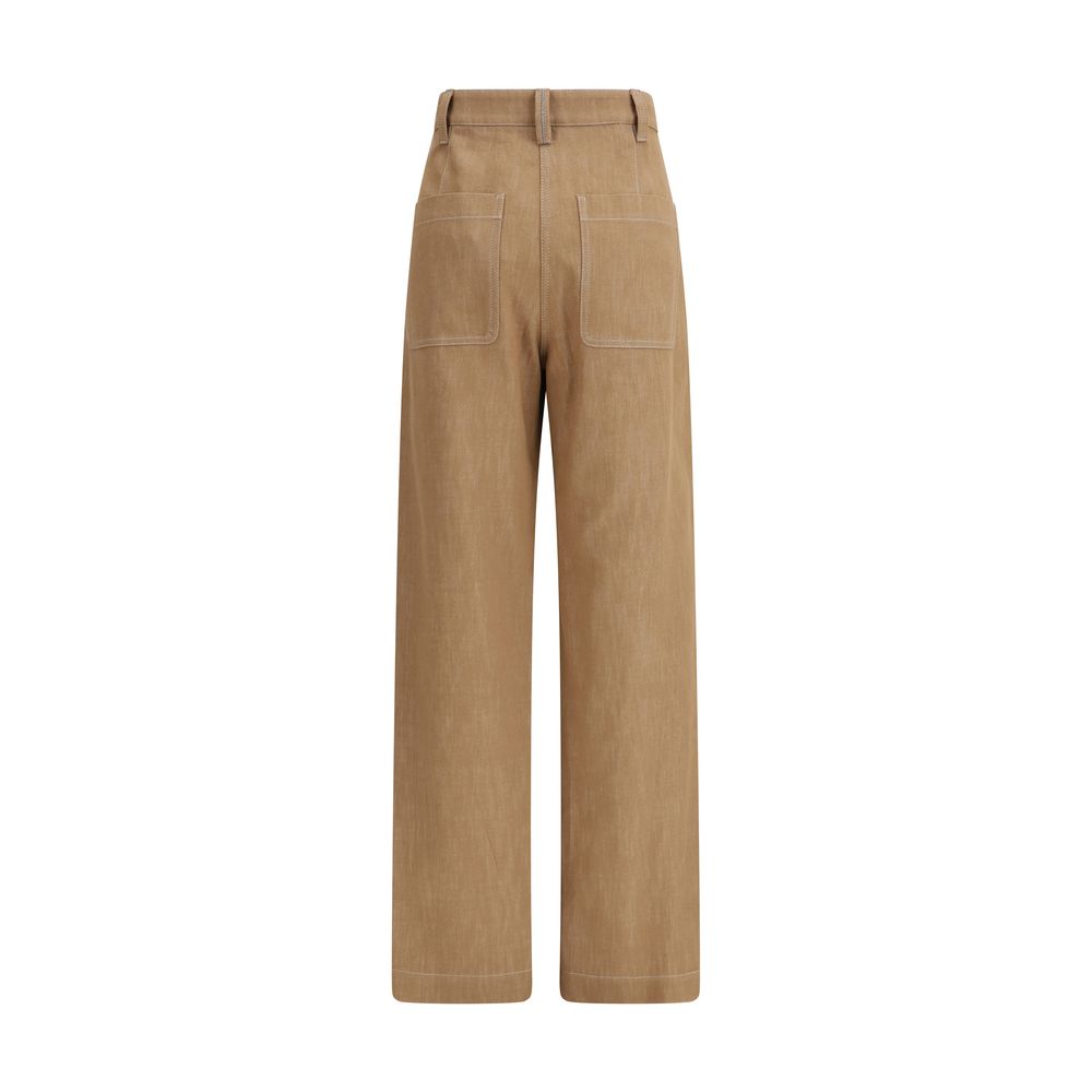 Brunello Cucinelli Brown Cotton Casual Trousers-2
