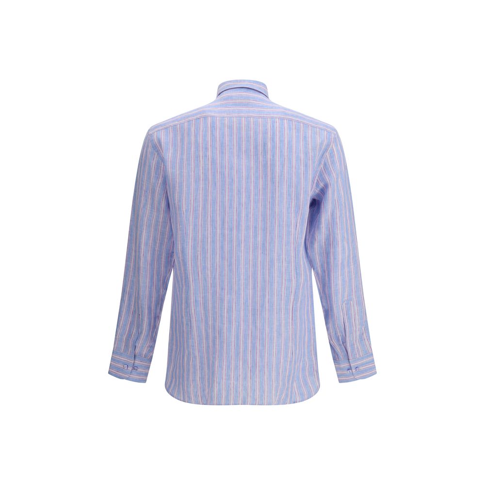 Etro Multicolored linen shirt with pattern-2