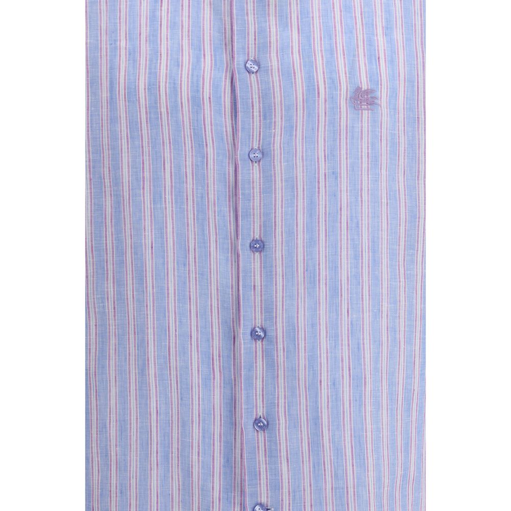 Etro Multicolored linen shirt with pattern-3