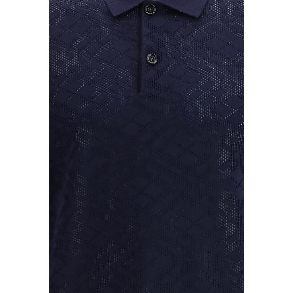 Burberry Blue Wool Polo Shirt-3