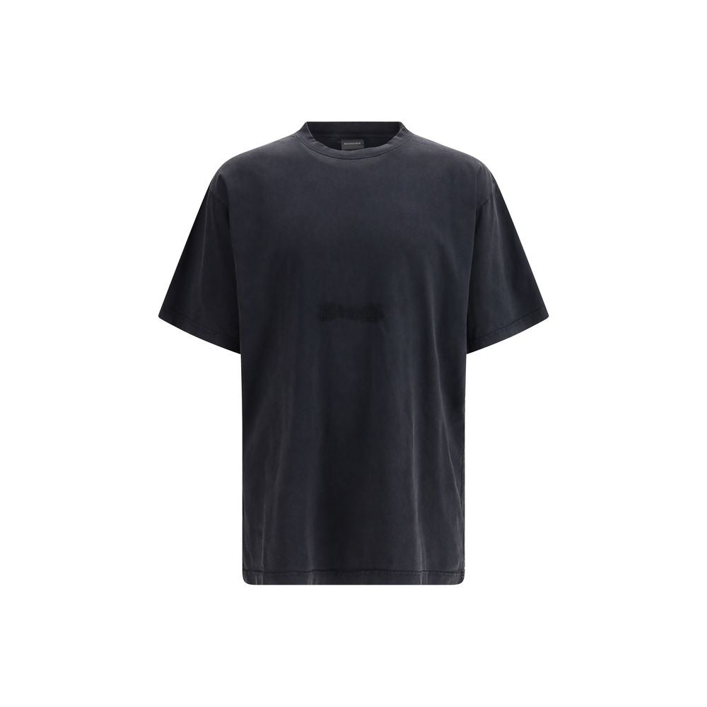 Balenciaga Schwarzes Baumwoll-T-Shirt-1