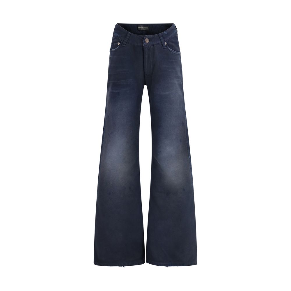 Balenciaga Blue Flared Cotton Jeans