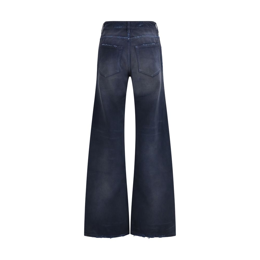 Balenciaga Blaue ausgestellte Jeans aus Baumwolle-2