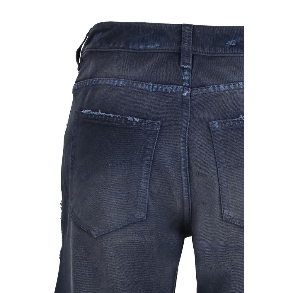 Balenciaga Blaue ausgestellte Jeans aus Baumwolle-3