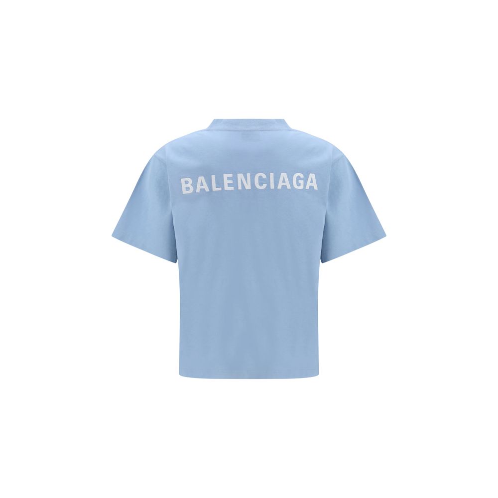 Balenciaga Blaues Baumwoll-T-Shirt-2