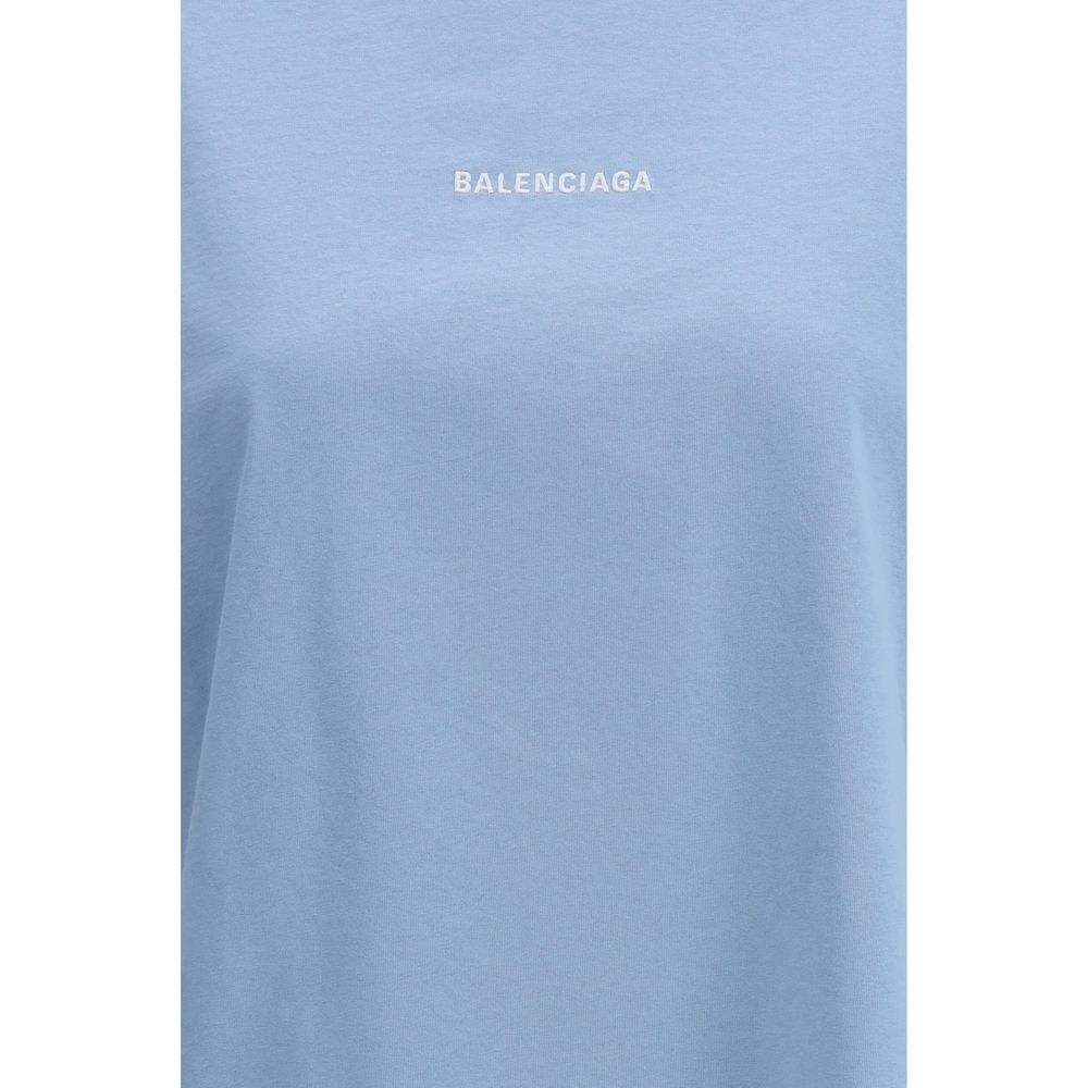 Balenciaga Blaues Baumwoll-T-Shirt-3