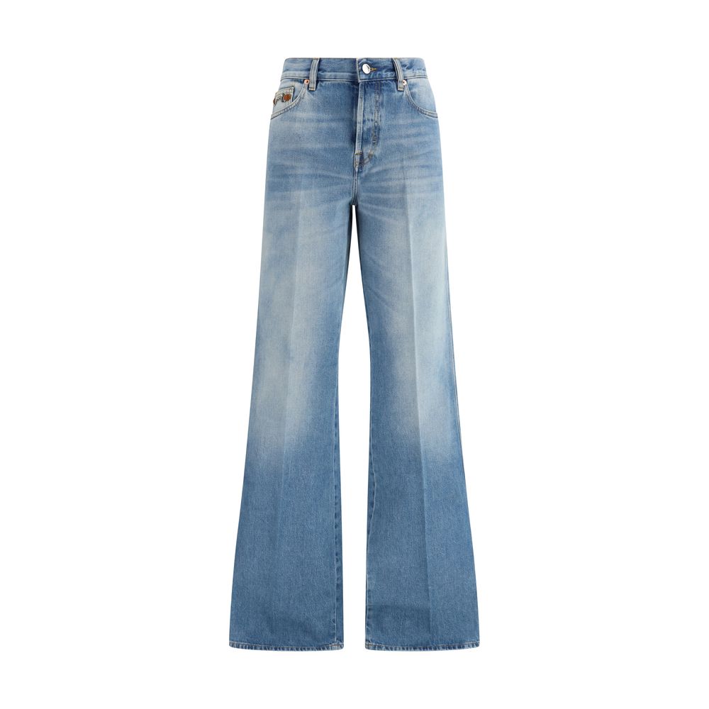 Gucci blue flared jeans in cotton
