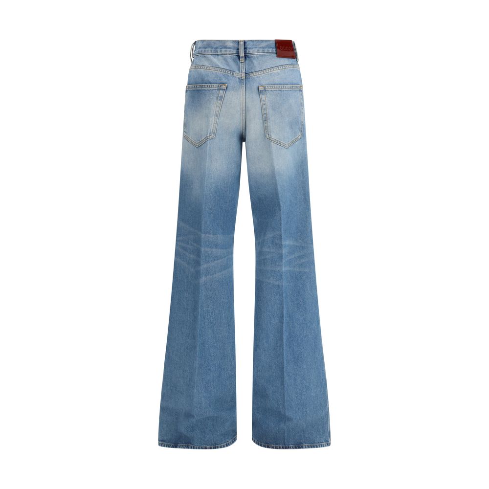 Gucci blue flared jeans in cotton-2