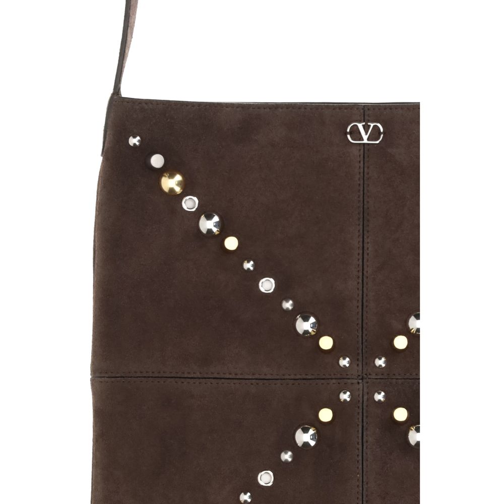 Valentino Garavani Brown Calfskin Bos Taurus Shoulder Bag-3