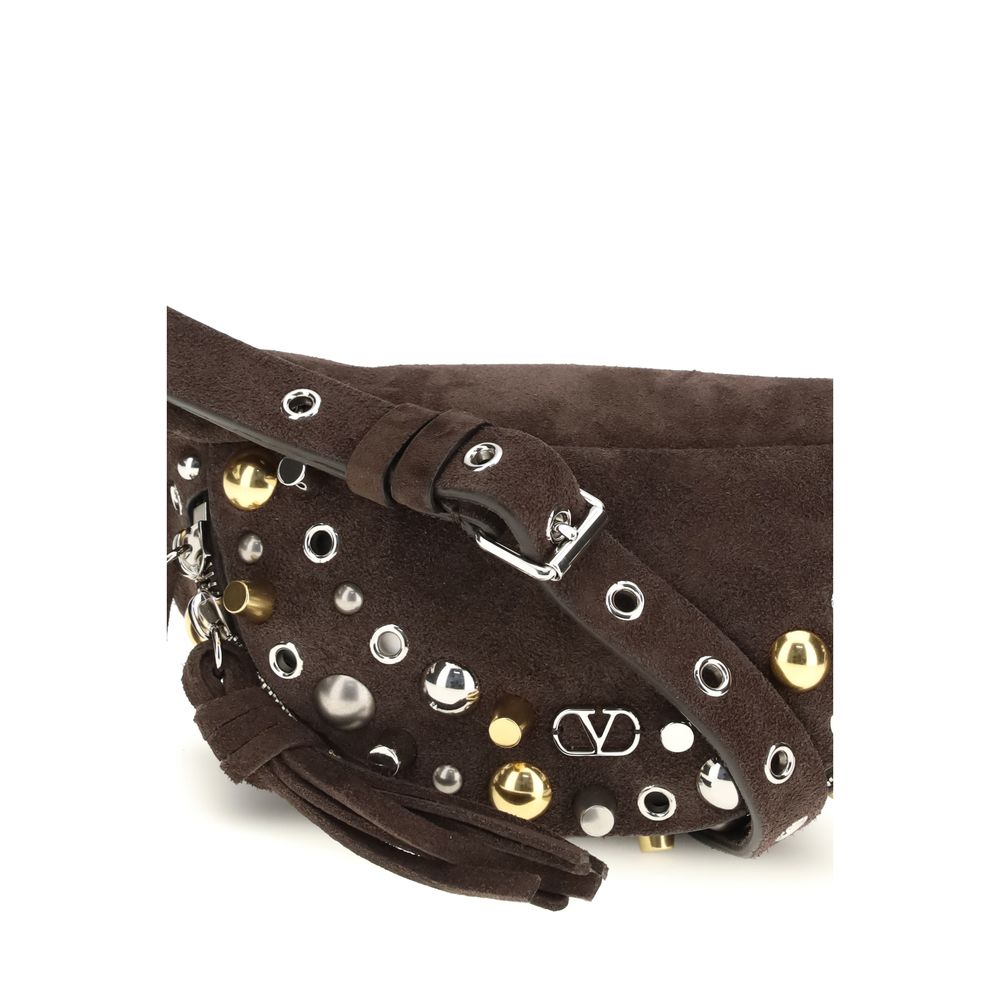 Valentino Garavani Brown Calfskin Bos Taurus Shoulder Bag-4