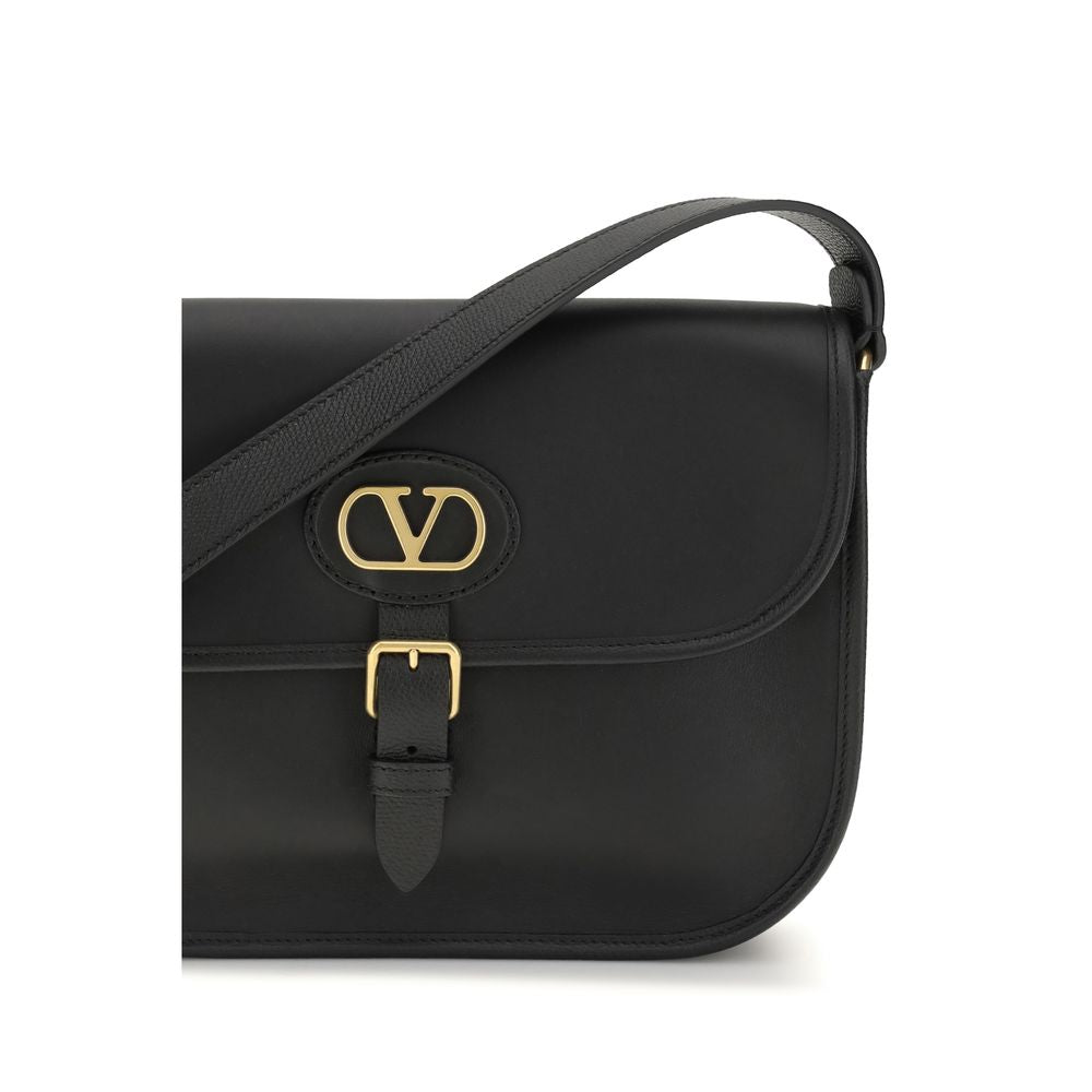 Valentino Garavani Black Bos Taurus Calfskin Shoulder Bag-4