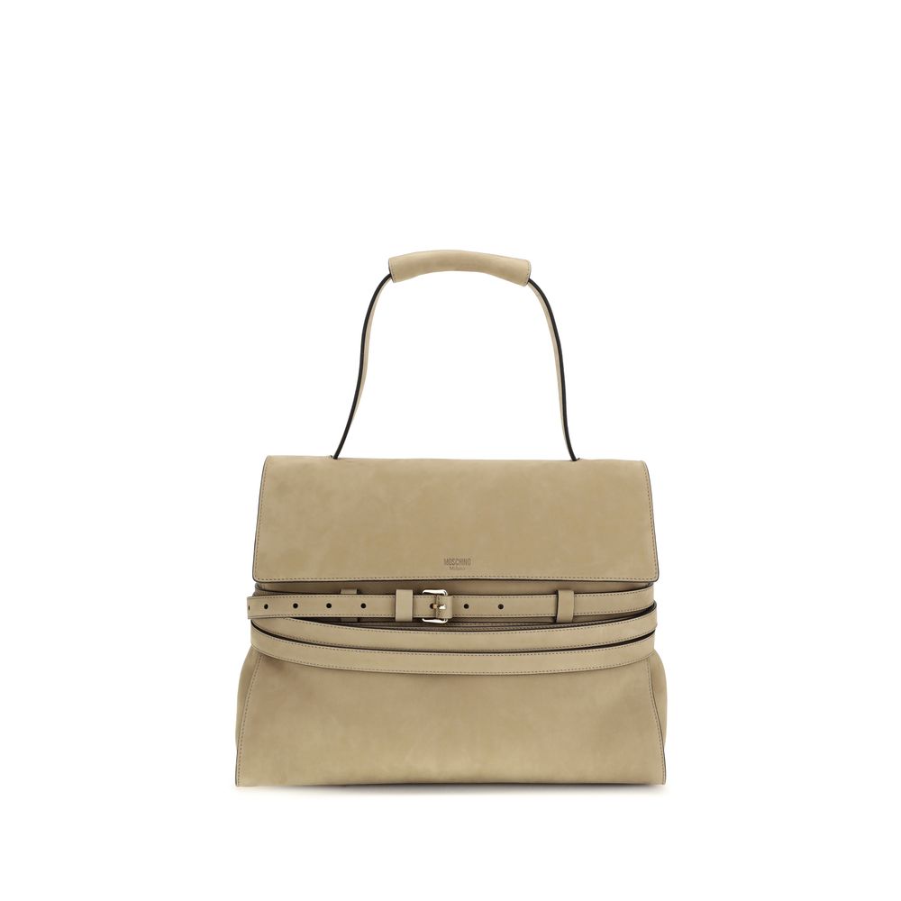 Moschino Beige Calf Leather Bos Taurus Handbag-1