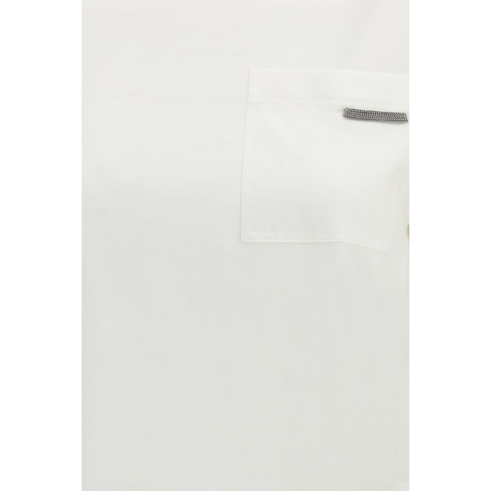 Brunello Cucinelli White Cotton T-Shirt-3
