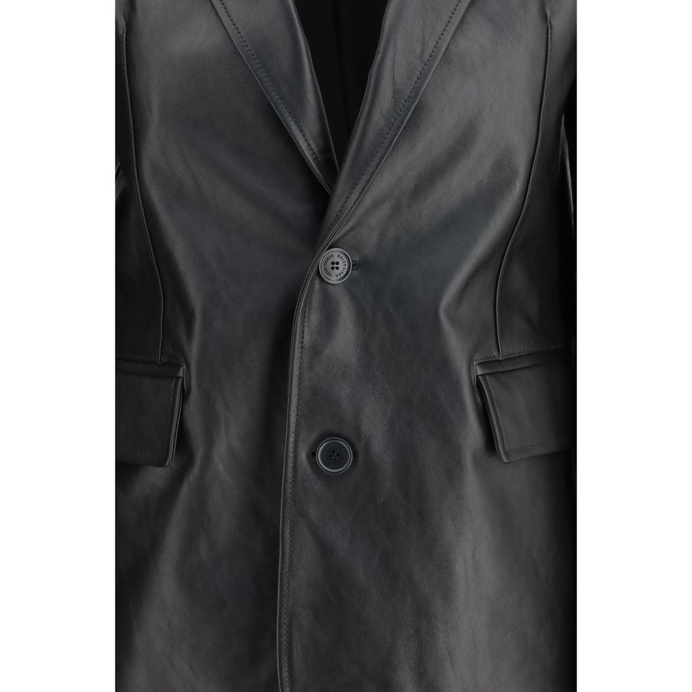 Balenciaga Black Leather Jacket-3
