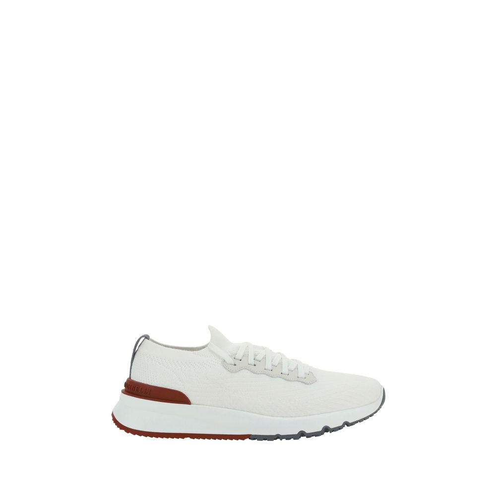 Brunello Cucinelli Weiße Low-Top-Sneaker aus Baumwolle-1