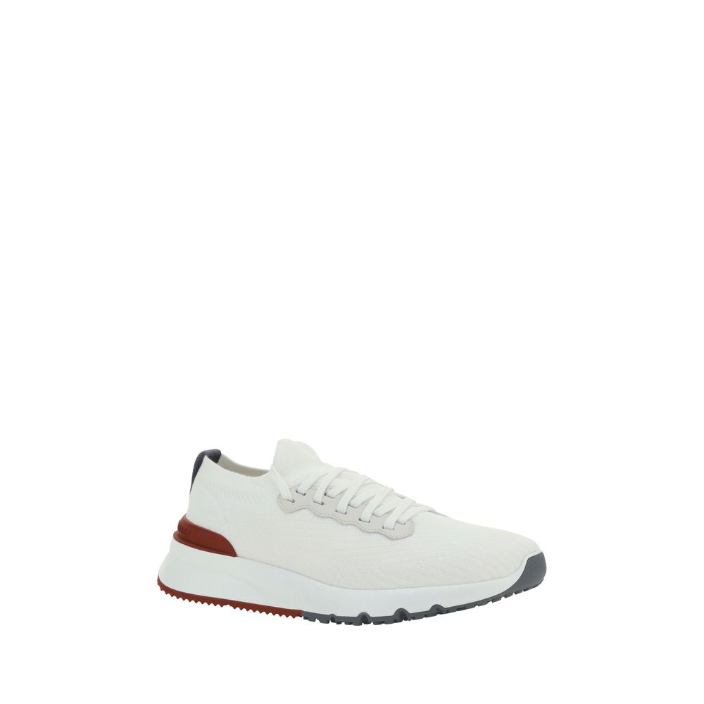 Brunello Cucinelli Weiße Low-Top-Sneaker aus Baumwolle-2