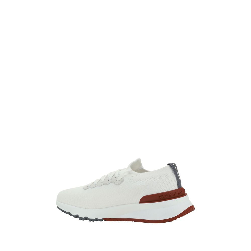 Brunello Cucinelli Weiße Low-Top-Sneaker aus Baumwolle-3