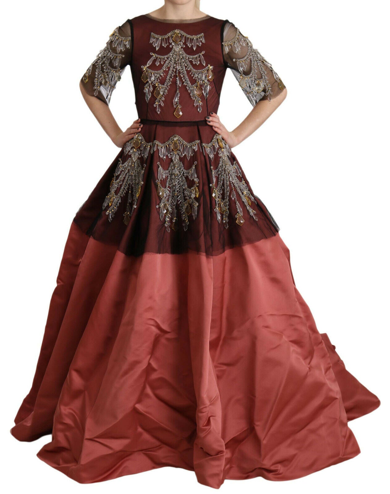 Dolce & Gabbana Crystal Chandelier Silk Princess Dress-1