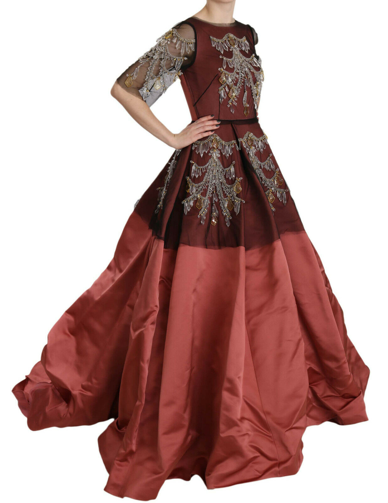 Dolce & Gabbana Crystal Chandelier Silk Princess Dress-2