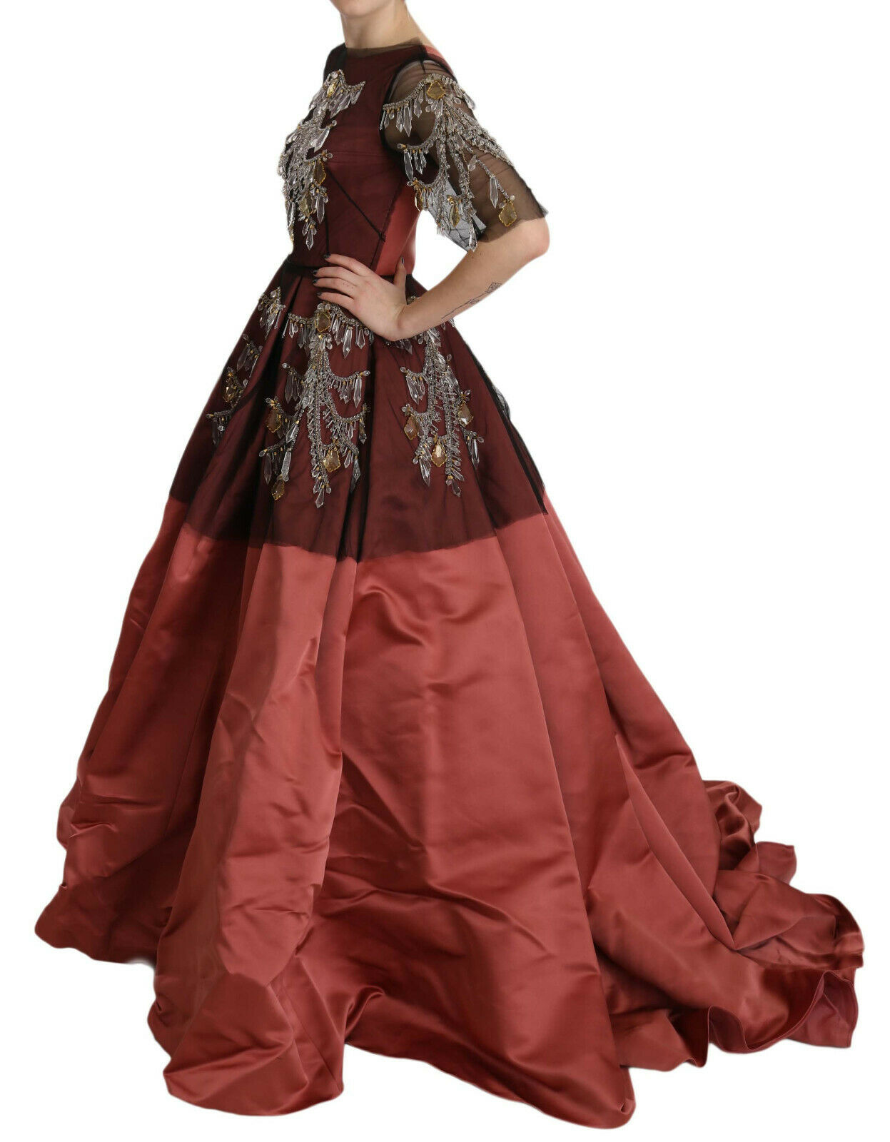 Dolce & Gabbana Crystal Chandelier Silk Princess Dress-3