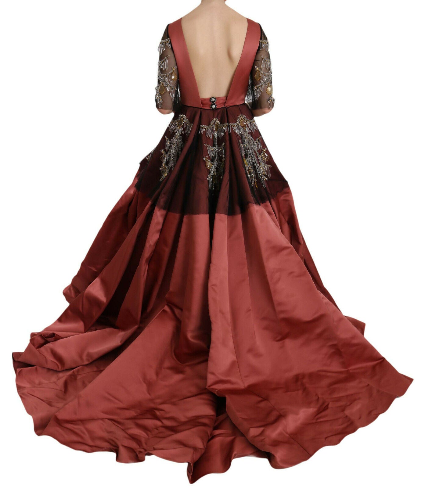 Dolce & Gabbana Crystal Chandelier Silk Princess Dress-4
