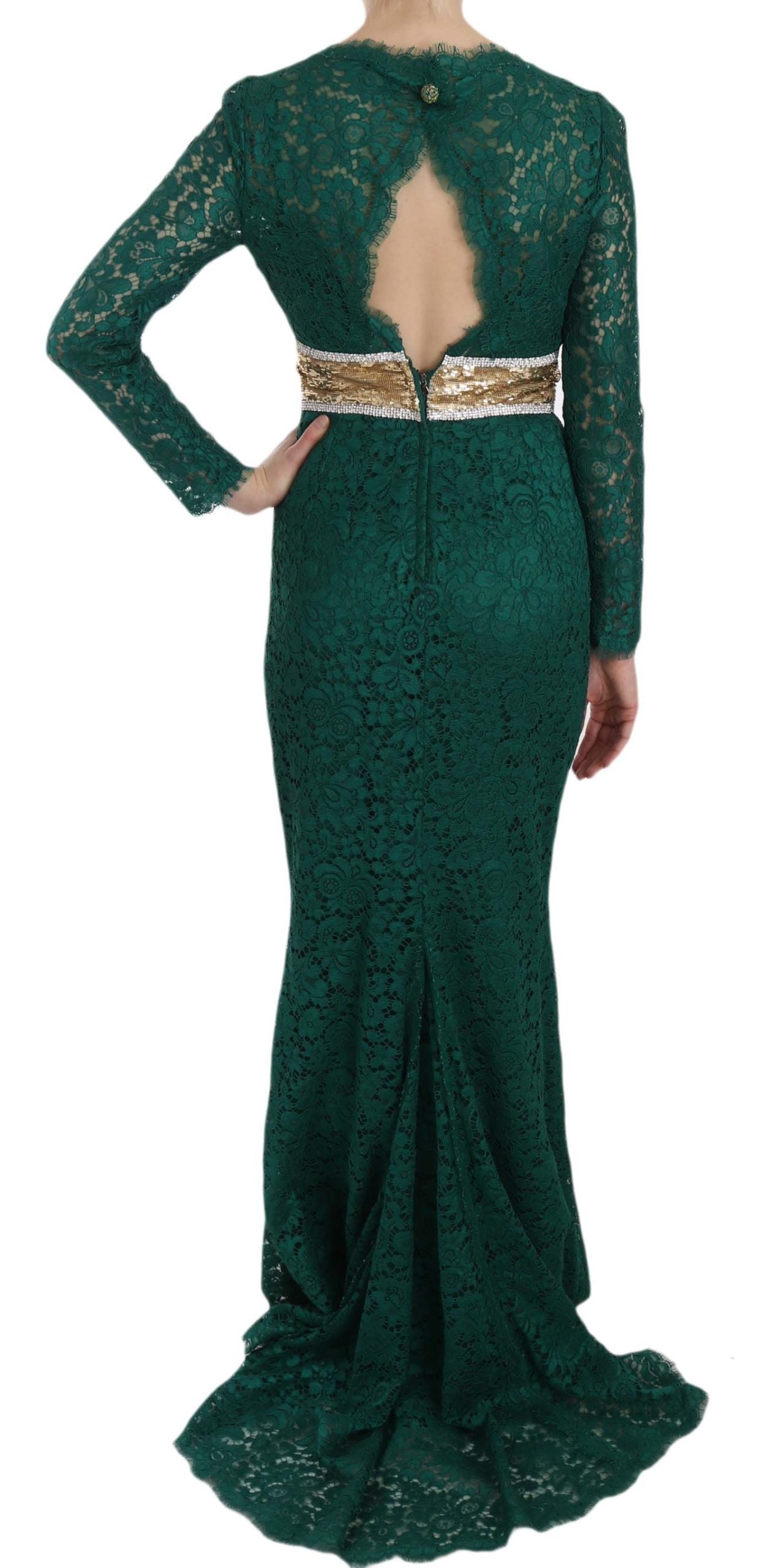 Dolce & Gabbana crystal gold belt lace sheath dress-2