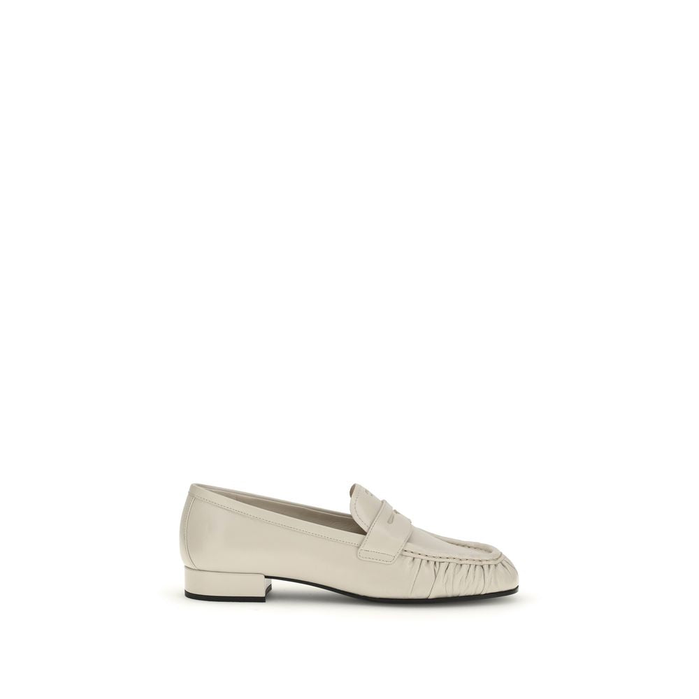 Prada Beige Kalbsleder Bos Taurus Slipper-Loafer-1