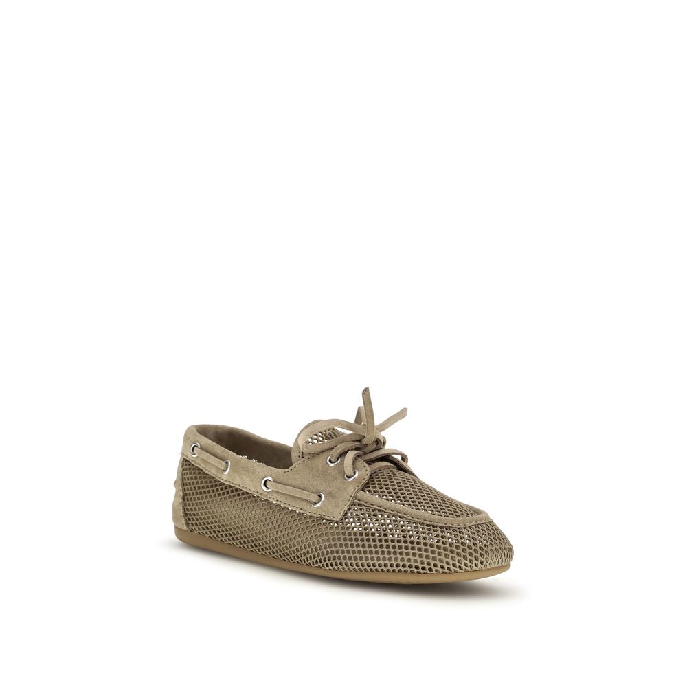 Miu Miu Beige Calf Leather Bos Taurus Slip-On Loafers-2