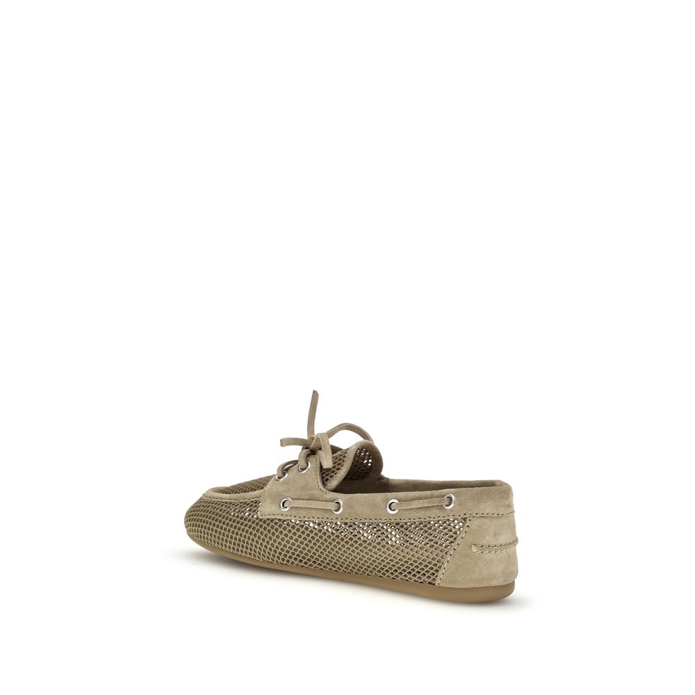 Miu Miu Beige Calf Leather Bos Taurus Slip-On Loafers-3